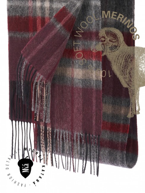 ULLAPOOL-KILT, длиный ШАРФ из мягчайшей шерсти MERINOS из пряжи средней тяжести, коллекционная линия CONFRONTATION (Собственный Взгляд) FTQ.W220_GZ-270C/VIN
